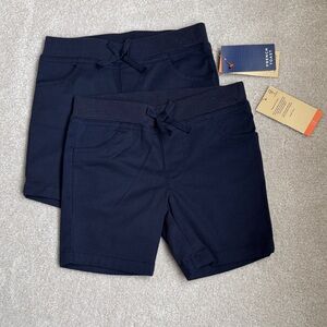French Toast girls Knit Waistband pull-on shorts 2 pack set Navy 6